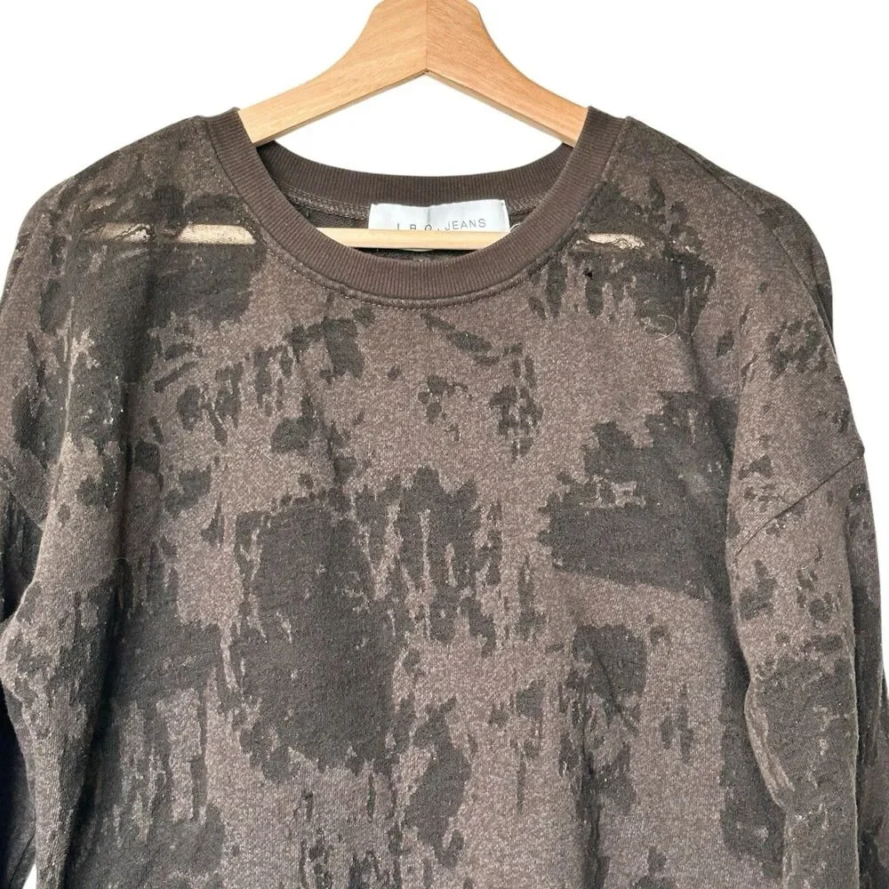 IRO Jeans Sweatshirt S women’s Camo Burnout distressed Avant garde grunge